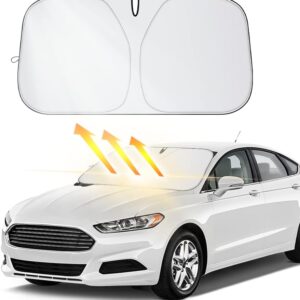 Car Shade Front Windshield-Portable Folding Strong UV&Heat Resistant Sun Blocker- Keeps Car Cool,Universal Windshield Cover Sun Shade Fit Car, Truck,  (M(55.12 * 27.56inch)