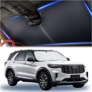 240T Thickened  Glass Sunshade and Comes with Storage Bag,Keep Car Interior Cool,Universal Windshield Sun Shade Fit for Cars,Trucks, (57.08 * 31.5 inch))