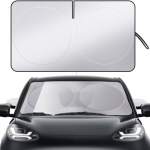 Windshield Sun Shade for Car Foldable Front Window Sun Visor 240T Reflective Fabric Blocks UV Rays and Sun,  Interior Protection for Cars,Trucks, s|M (63”x31.5”)