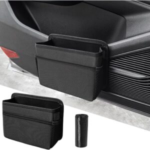 Car Trash Can, Foldable Mini Vehicle Trash Bin Garbage Organizer Holder, Waterproof Automotive Interior Hanging Dustbin Storage Bag Container Accessories, Universal for Most Cars (Black)
